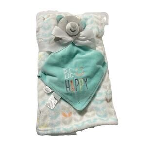 NEW Baby Starters Baby Blanket & Lovey Teddy Bear Rattle Security Blanket Blue